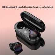 TWS Fingerprint Touch Bluetooth Headset LED Battery Display With Charging Bin(White)
