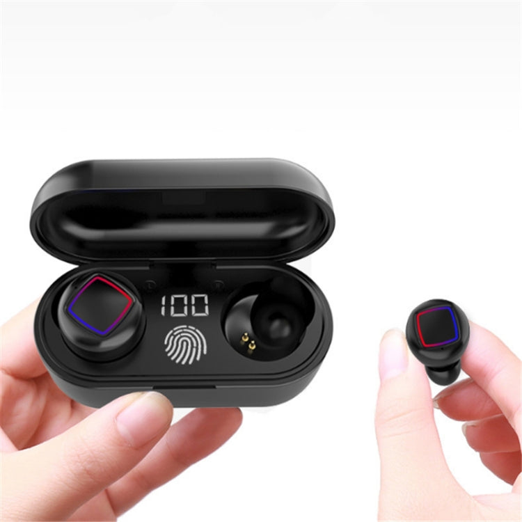 TWS Fingerprint Touch Bluetooth Headset LED Battery Display With Charging Bin(White)
