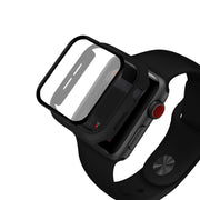 ENKAY Hat-prince Full Coverage PC Case + Tempered Glass Protector for Apple Watch Series 5 / 4 44mm(Black)