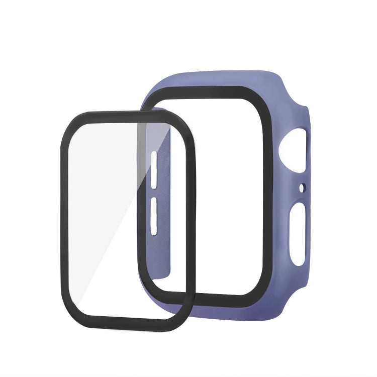 ENKAY Hat-prince Full Coverage PC Case + Tempered Glass Protector for Apple Watch Series 5 / 4 44mm(Blue)