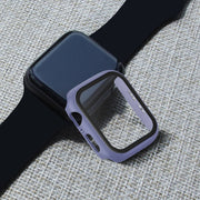 ENKAY Hat-prince Full Coverage PC Case + Tempered Glass Protector for Apple Watch Series 5 / 4 44mm(Blue)