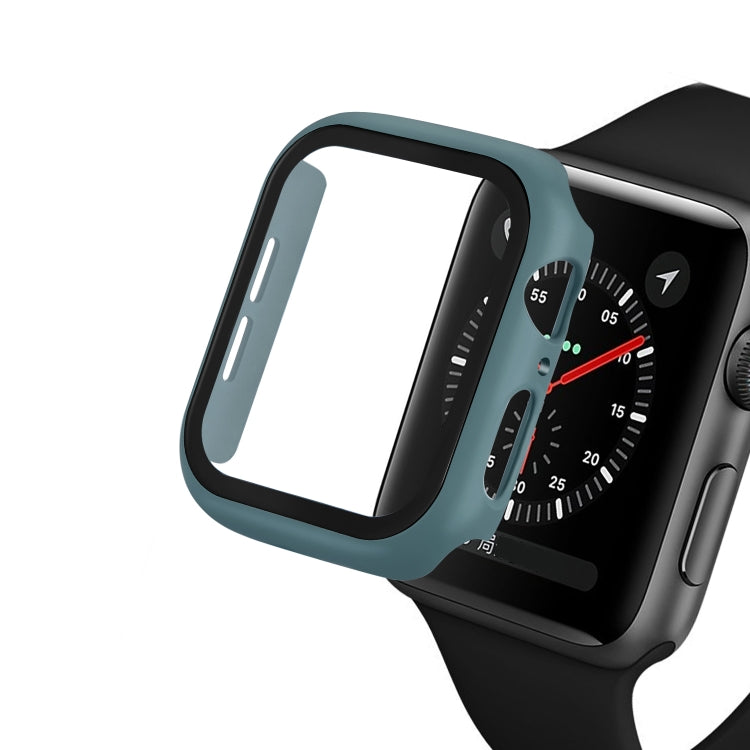 ENKAY Hat-prince Full Coverage PC Case + Tempered Glass Protector for Apple Watch Series 5 / 4 44mm(Green)