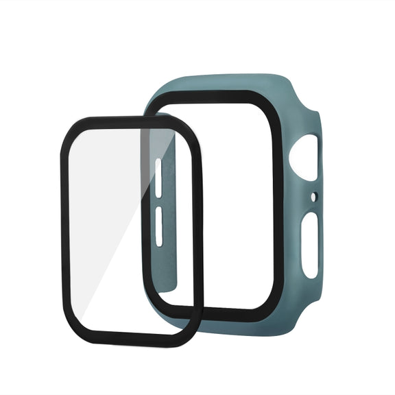 ENKAY Hat-prince Full Coverage PC Case + Tempered Glass Protector for Apple Watch Series 5 / 4 44mm(Green)