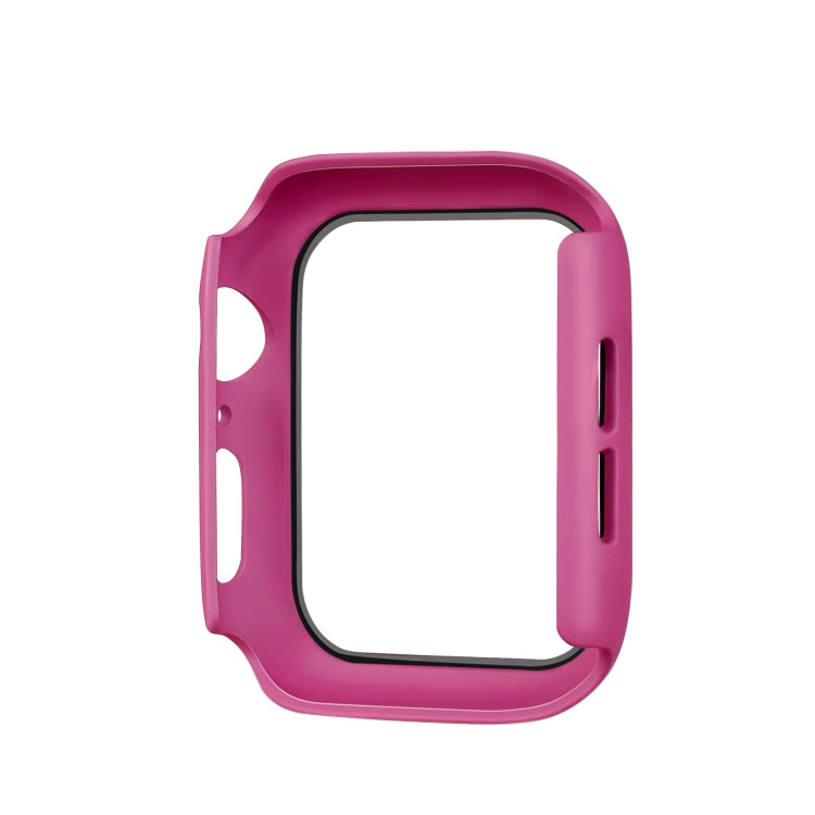 ENKAY Hat-prince Full Coverage PC Case + Tempered Glass Protector for Apple Watch Series 5 / 4 44mm(Rose)