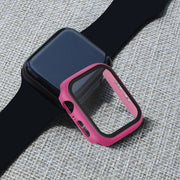 ENKAY Hat-prince Full Coverage PC Case + Tempered Glass Protector for Apple Watch Series 5 / 4 44mm(Rose)