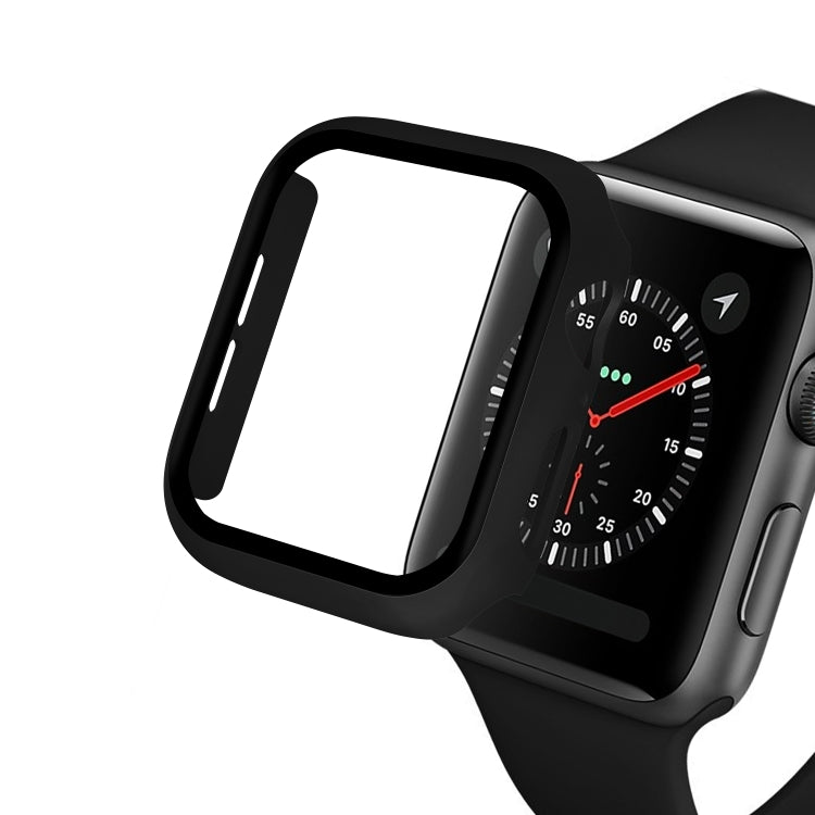 ENKAY Hat-prince Full Coverage PC Case + Tempered Glass Protector for Apple Watch Series 5 / 4 40mm(Black)