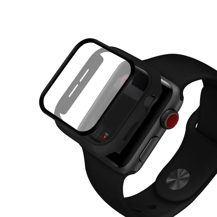ENKAY Hat-prince Full Coverage PC Case + Tempered Glass Protector for Apple Watch Series 5 / 4 40mm(Black)
