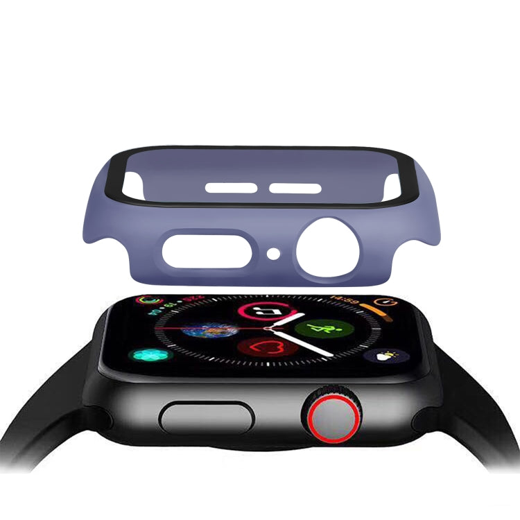 ENKAY Hat-prince Full Coverage PC Case + Tempered Glass Protector for Apple Watch Series 5 / 4 40mm(Blue)