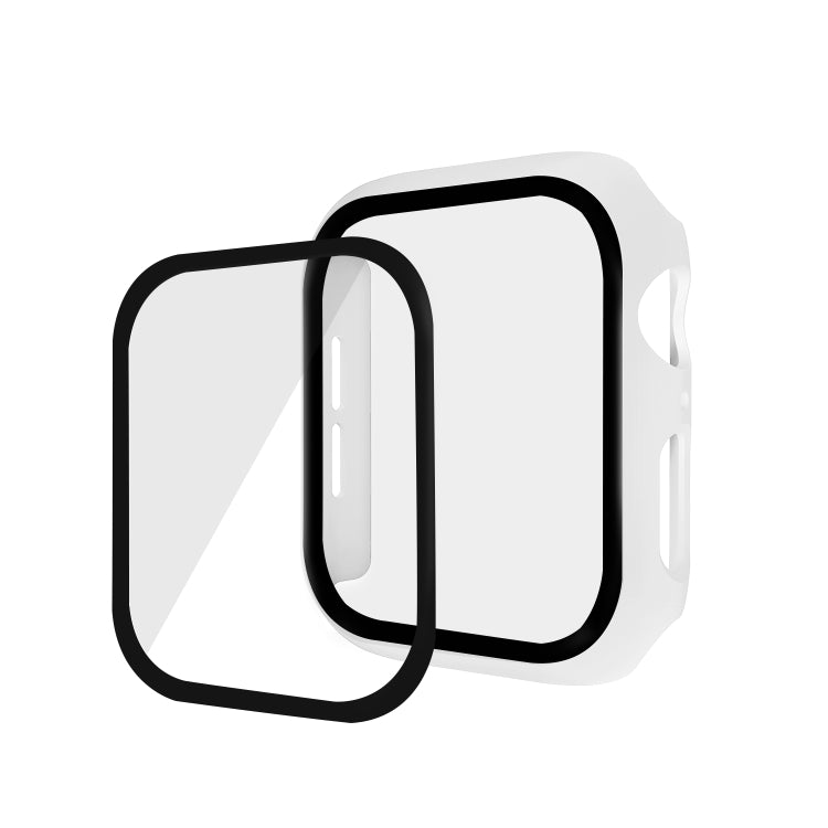 ENKAY Hat-prince Full Coverage PC Case + Tempered Glass Protector for Apple Watch Series 5 / 4 40mm(White)