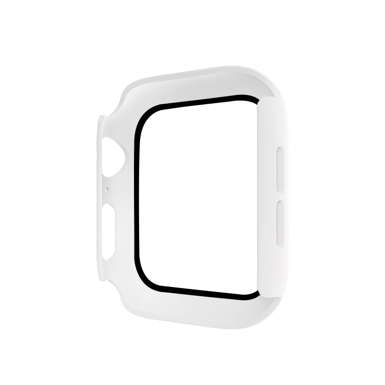ENKAY Hat-prince Full Coverage PC Case + Tempered Glass Protector for Apple Watch Series 5 / 4 40mm(White)