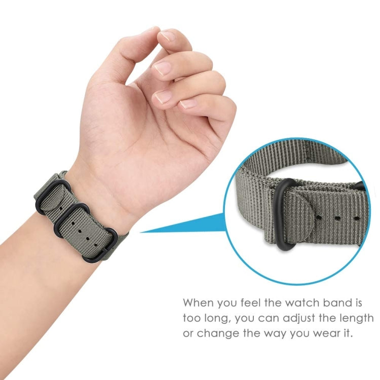 For Samsung Galaxy Watch Active 2 18mm / Gear S3 Nylon Three-ring Watch Band(Gray)