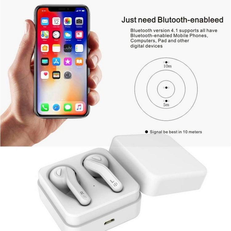 T88 Mini Touch Control Hifi Wireless Bluetooth Earphones TWS Wireless Earbuds with Charger Box(Black)
