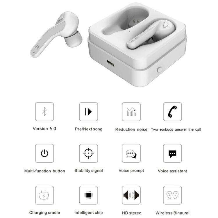 T88 Mini Touch Control Hifi Wireless Bluetooth Earphones TWS Wireless Earbuds with Charger Box(Black)
