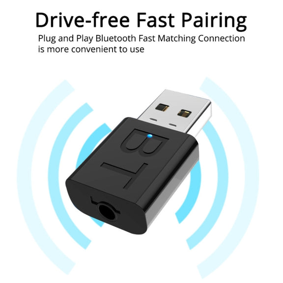 BT005 5.0 USB Bluetooth Receiver Speaker Amplifier AUX Audio I Car Wireless Stereo Bluetooth Stick Adapter