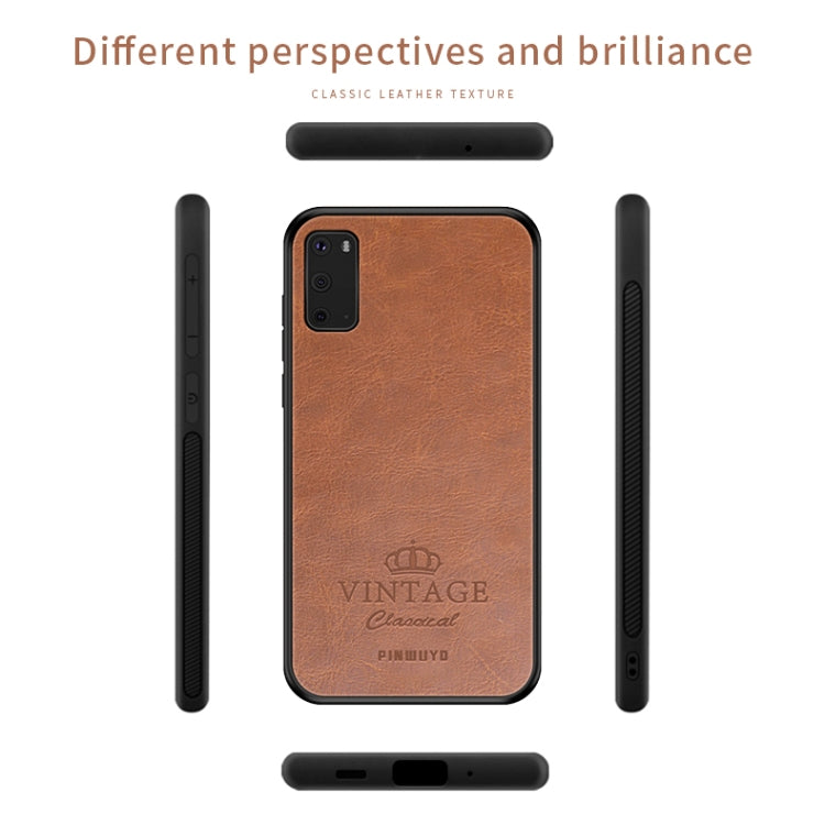 For Galaxy S20 PINWUYO Pin Rui Series Classical Leather, PC + TPU + PU Leather Water-resistant And Anti-fall All-inclusive Protective Shell(Blue)