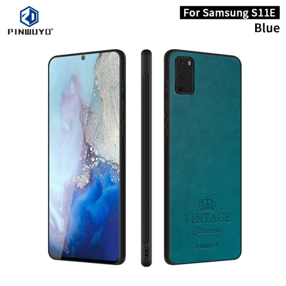 For Galaxy S20 PINWUYO Pin Rui Series Classical Leather, PC + TPU + PU Leather Water-resistant And Anti-fall All-inclusive Protective Shell(Blue)