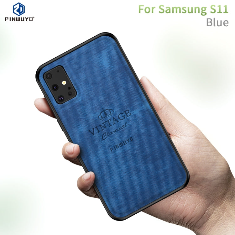 For Galaxy S20+ PINWUYO Zun Series PC + TPU + Skin Water-resistant Anti-fall All-inclusive Protective Case(Blue)