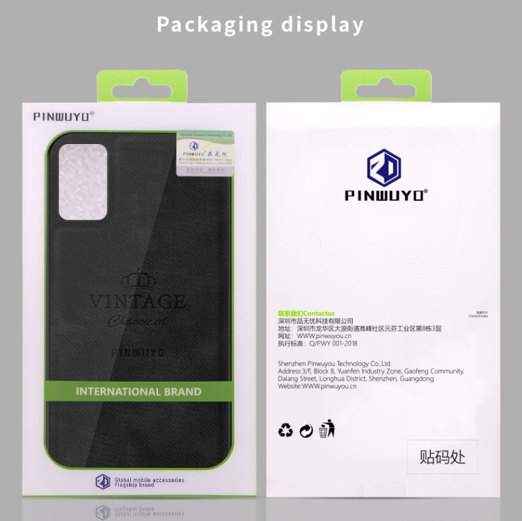 For Galaxy S20+ PINWUYO Zun Series PC + TPU + Skin Water-resistant Anti-fall All-inclusive Protective Case(Blue)