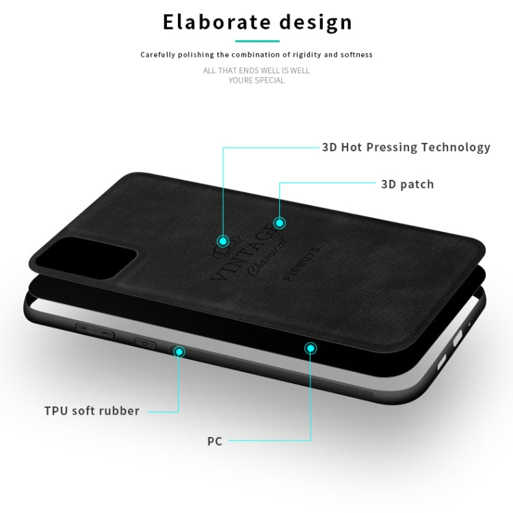For Galaxy S20+ PINWUYO Zun Series PC + TPU + Skin Water-resistant Anti-fall All-inclusive Protective Case(Blue)