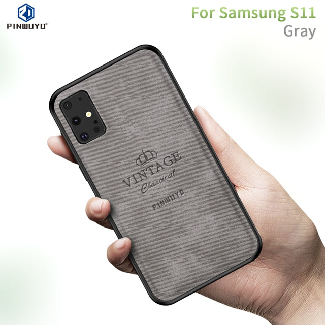 For Galaxy S20+ PINWUYO Zun Series PC + TPU + Skin Water-resistant Anti-fall All-inclusive Protective Case(Gray)