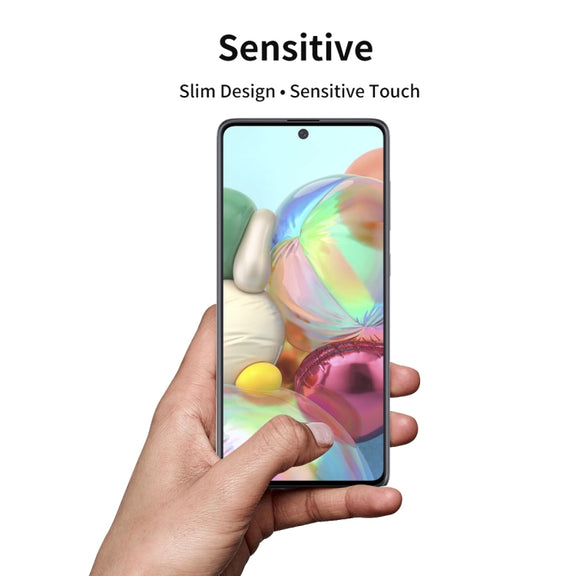 For  Galaxy A71 ENKAY Hat-Prince 2 PCS Full Glue 0.26mm 9H 2.5D Tempered Glass Full Coverage Film