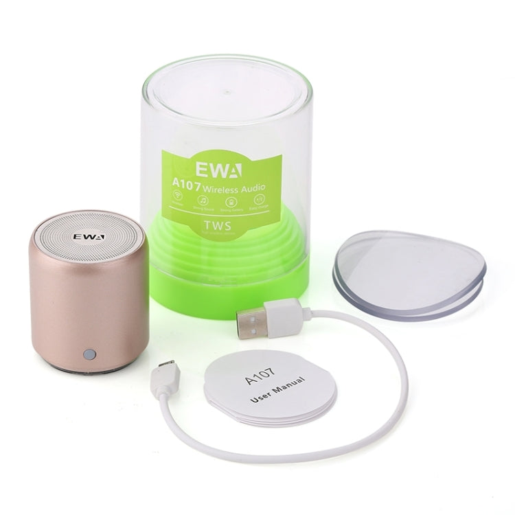 EWA A107 TWS Portable Super Mini Subwoofer Water-resistant Bluetooth Speaker(Black)