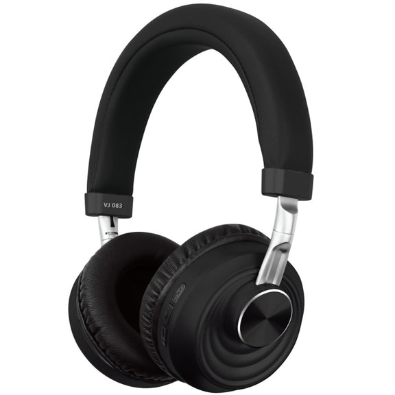 VJ083 Folding Wireless Headset Bluetooth Competitive Game Music Sports Plug Cartoon Wireless Headset(Black)