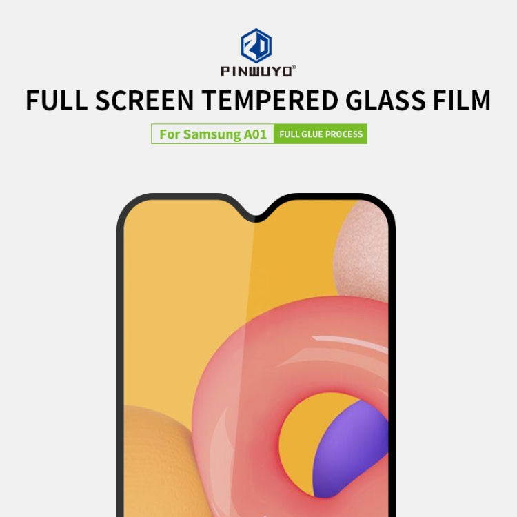 For Galaxy A01 PINWUYO 9H 2.5D Full Screen Tempered Glass Film(Black)