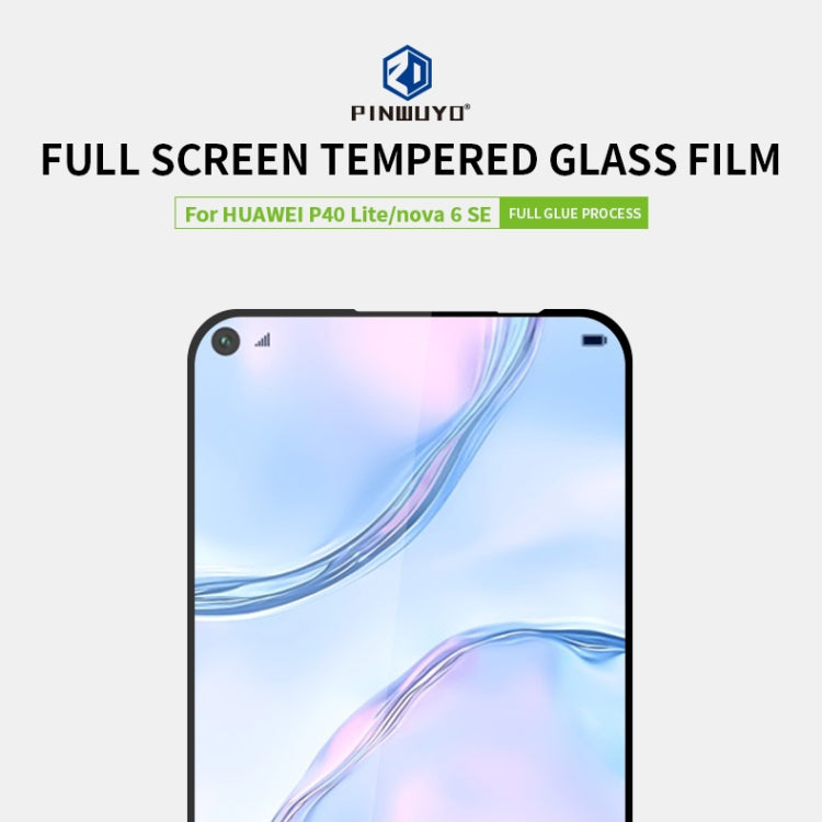 For Huawei P40 Lite / nova 6 SE PINWUYO 9H 2.5D Full Screen Tempered Glass Film(Black)