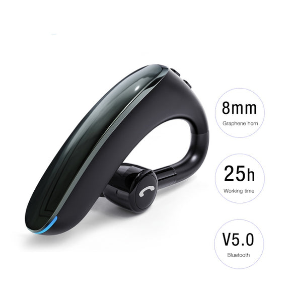 F900 Mini Earhook 180�� Freely Rotating Wireless Bluetooth 5.0 Earphone Car Handsfree Call Headphone(Black Gray)