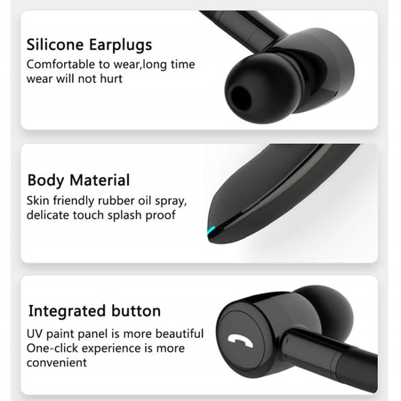 F900 Mini Earhook 180�� Freely Rotating Wireless Bluetooth 5.0 Earphone Car Handsfree Call Headphone(Black Gray)