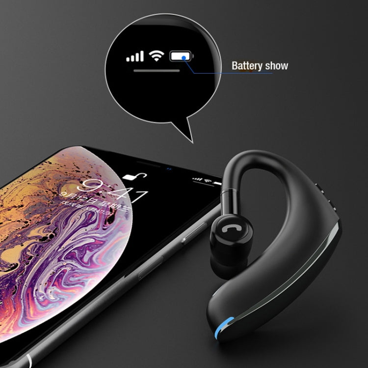 F900 Mini Earhook 180�� Freely Rotating Wireless Bluetooth 5.0 Earphone Car Handsfree Call Headphone(Black Gray)