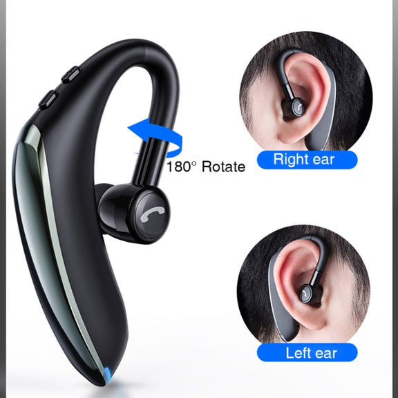 F900 Mini Earhook 180�� Freely Rotating Wireless Bluetooth 5.0 Earphone Car Handsfree Call Headphone(Black Gray)
