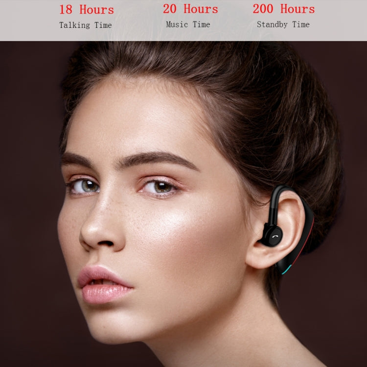F900 Mini Earhook 180�� Freely Rotating Wireless Bluetooth 5.0 Earphone Car Handsfree Call Headphone(Red)
