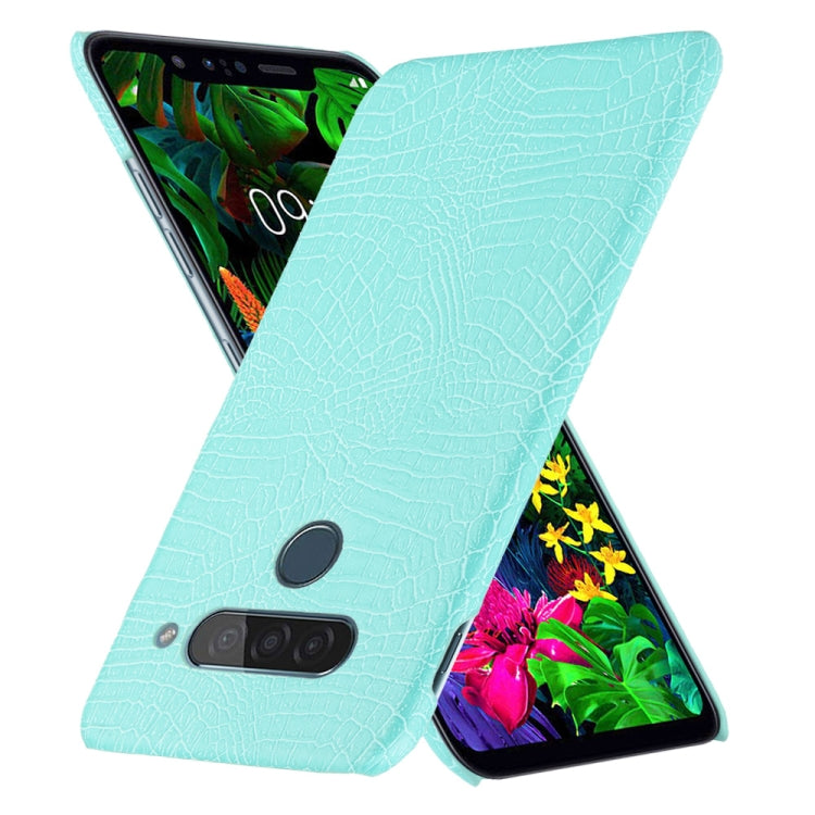 For LG G8S ThinQ Shockproof Crocodile Texture PC + PU Case(Light green)