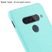 For LG G8S ThinQ Shockproof Crocodile Texture PC + PU Case(Light green)