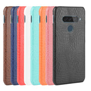 For LG G8S ThinQ Shockproof Crocodile Texture PC + PU Case(Light green)