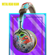 VJ086 Graffiti Headset Wireless Sports Bluetooth Headset Water Transfer Color Print Headset, Support TF, FM(Dazzle Colour)