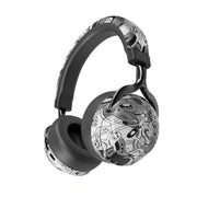 VJ086 Graffiti Headset Wireless Sports Bluetooth Headset Water Transfer Color Print Headset, Support TF, FM(Black+White)