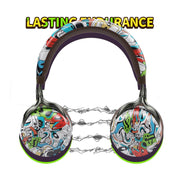 VJ086 Graffiti Headset Wireless Sports Bluetooth Headset Water Transfer Color Print Headset, Support TF, FM(Black+White)