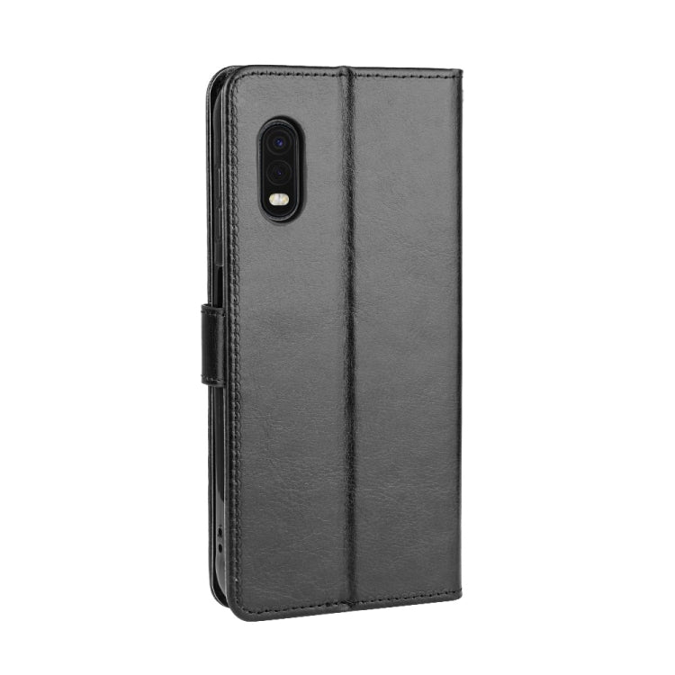 For Galaxy Xcover Pro Retro Crazy Horse Texture Horizontal Flip Leather Case with Holder & Card Slots & Photo Frame(Black)