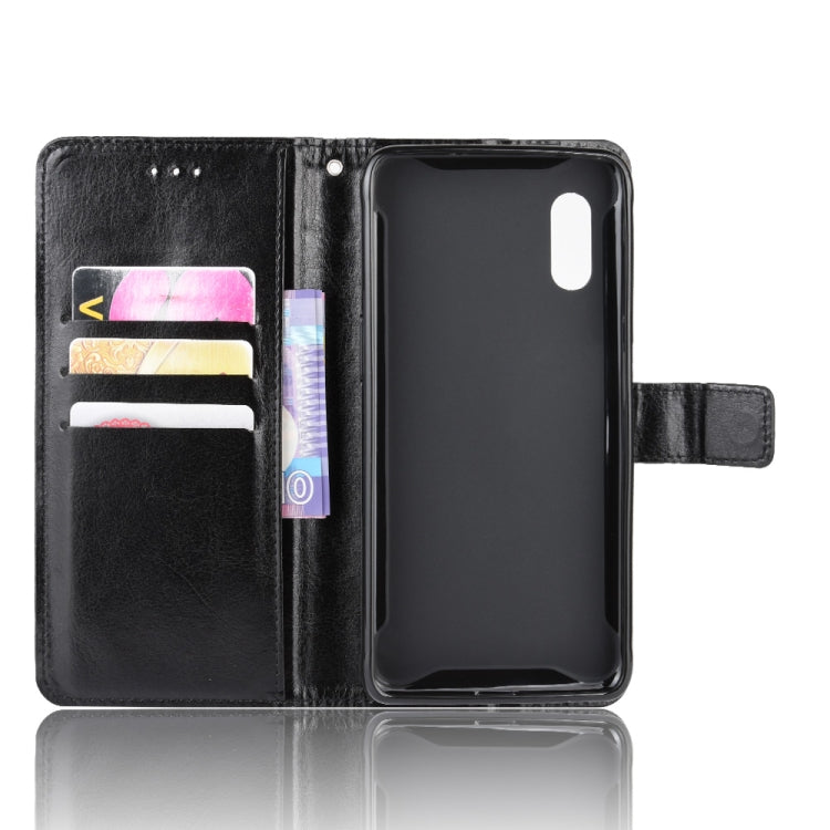 For Galaxy Xcover Pro Retro Crazy Horse Texture Horizontal Flip Leather Case with Holder & Card Slots & Photo Frame(Black)