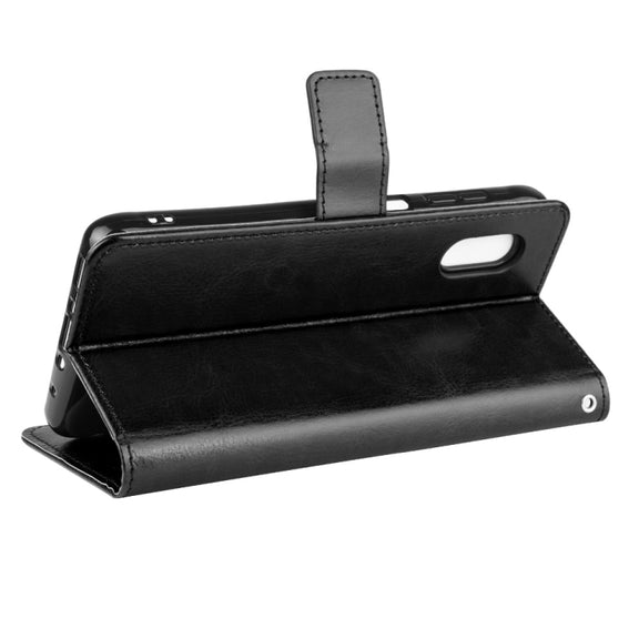 For Galaxy Xcover Pro Retro Crazy Horse Texture Horizontal Flip Leather Case with Holder & Card Slots & Photo Frame(Black)