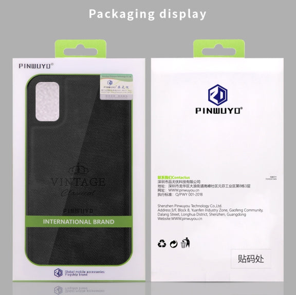 For Galaxy A41 PINWUYO Zun Series PC + TPU + Skin Water-resistant And Anti-fall All-inclusive Protective Shell(Brown)