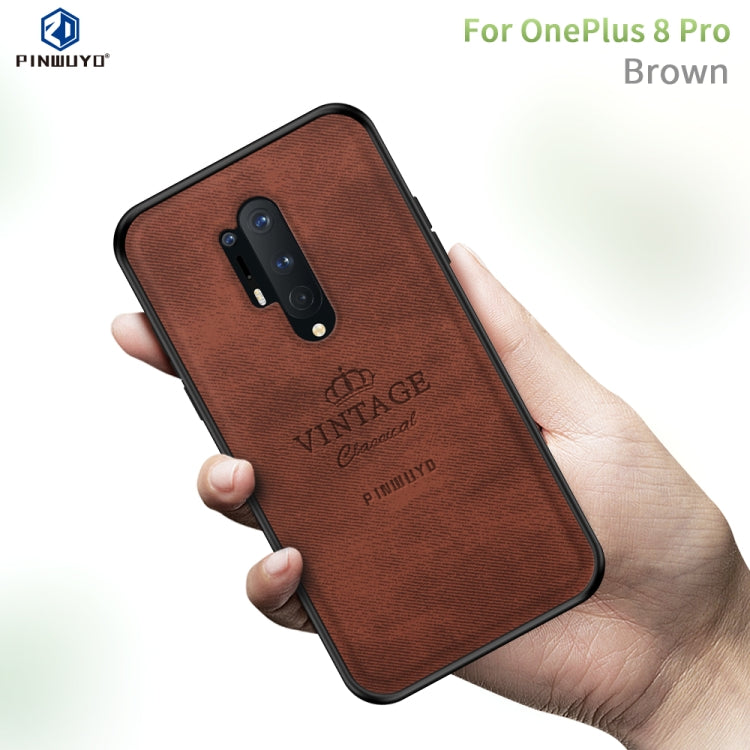 For Oneplus 8 Pro PINWUYO Zun Series PC + TPU + Skin Water-resistant And Anti-fall All-inclusive Protective Shell(Brown)