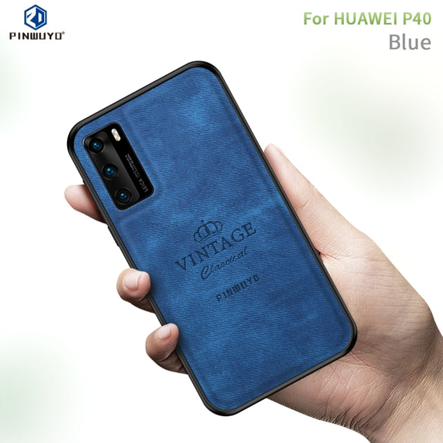 For Huawei P40 PINWUYO Zun Series PC + TPU + Skin Water-resistant And Anti-fall All-inclusive Protective Shell(Blue)