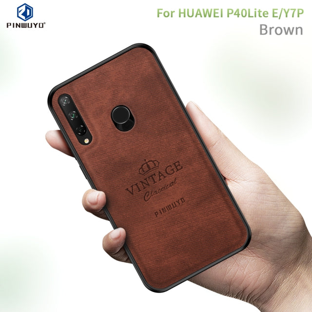 For Huawei Y7P/P40Lite E/Honor9C PINWUYO Zun Series PC + TPU + Skin Water-resistant And Anti-fall All-inclusive Protective Shell(Brown)