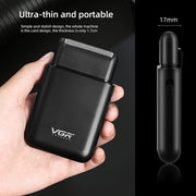 VGR V-390 5W USB Portable Reciprocating Electric Shaver (Green)