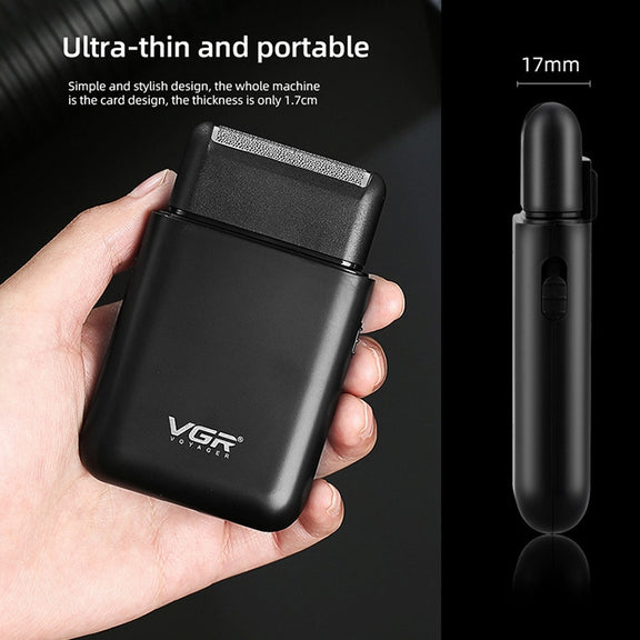 VGR V-390 5W USB Portable Reciprocating Electric Shaver (Black)