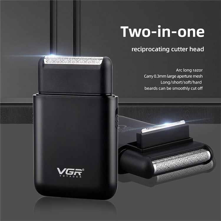 VGR V-390 5W USB Portable Reciprocating Electric Shaver (Green)